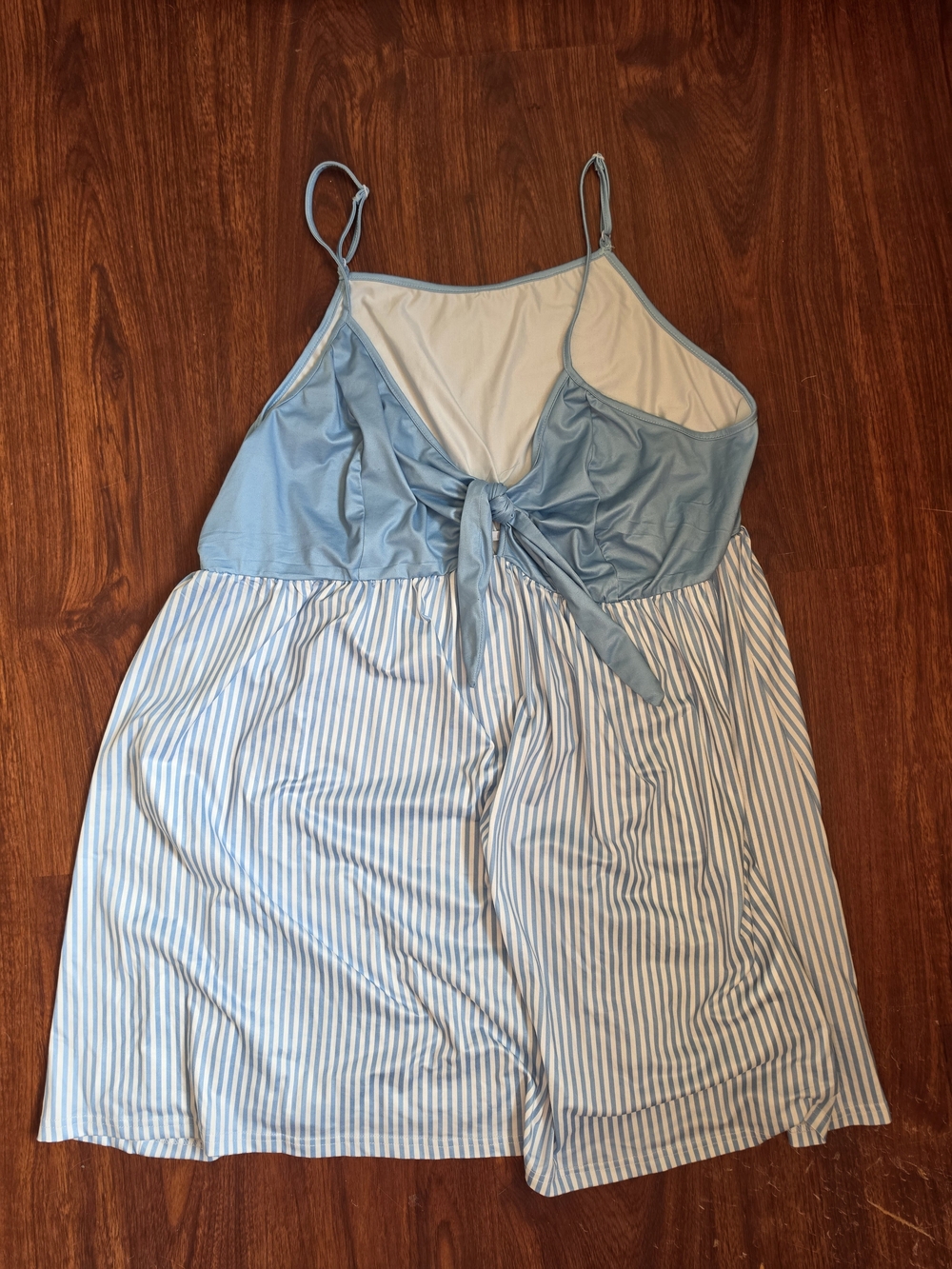 Light Blue Strappy Tie-Front Sundress